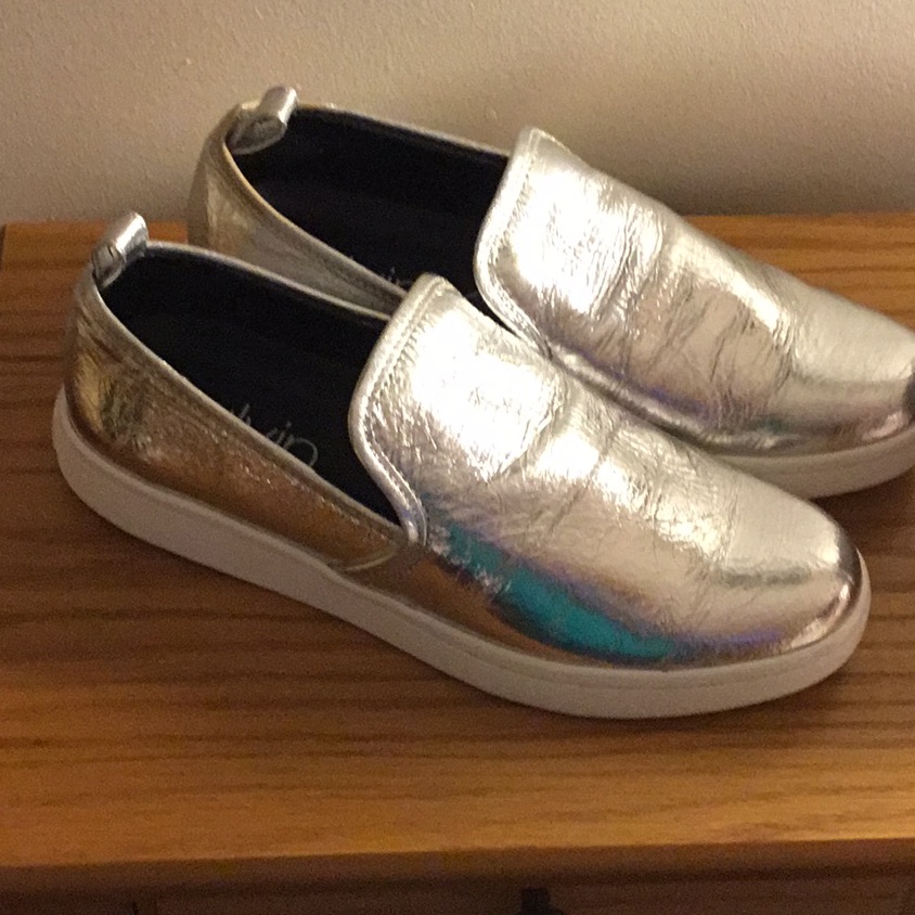 Calvin Klein Deva Silver Sneakers Nwot